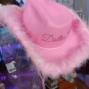 New pink Dolls kill Cowboy Hat Crystals Adjustable string One Size